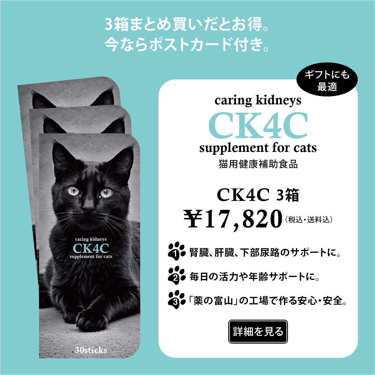 CK4C（猫用健康補助食品）3箱